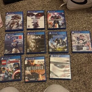 Sony PS4 Video Game Collection - Blue Cases